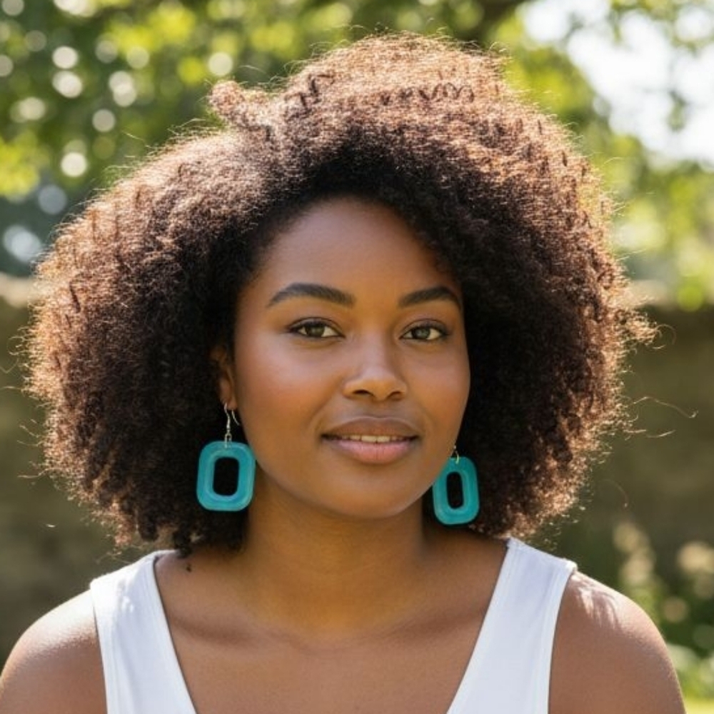 Ocean Blue Square Shaped Earrings Handmade Light Blue Squared Dangle Earrings